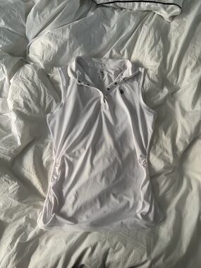 U.S. Polo Assn. White Sleeveless Polo Tank with Embroidered Logo